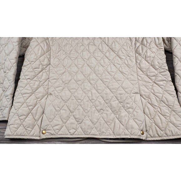 Lands End Jacket Women XL Coat Diamond Quilted Beige Lightweight Classic Casual - Picture 9 of 16